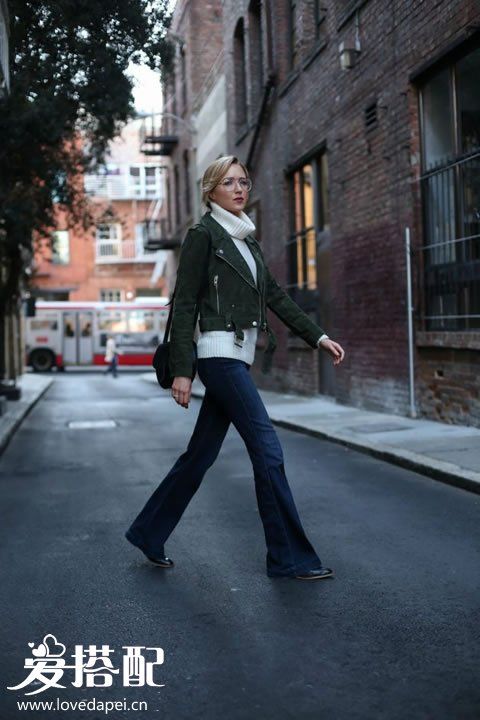 麂皮絨機(jī)車夾克搭配